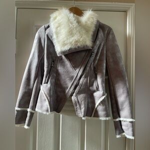 Guess Metallic Lavender‎ Moto Jacket size small